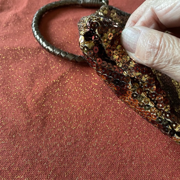 Elliott Lucca Sequined Snake Pattern Crossbody EUC - Picture 7 of 12